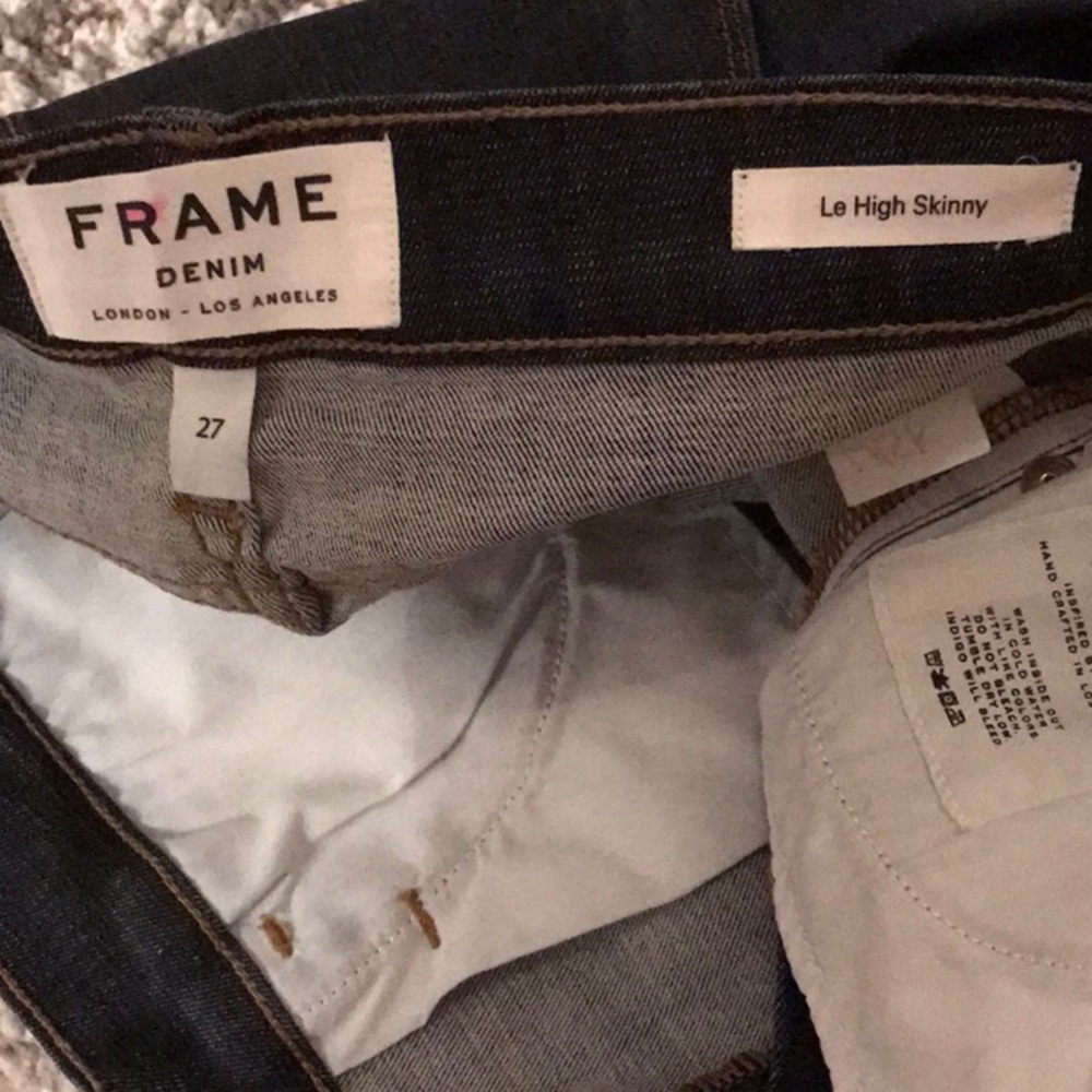 👖 Frame Denim 👖 Le High Rise Skinny Jeans with Piping in FAIRWAY size 27 - Picture 6 of 13